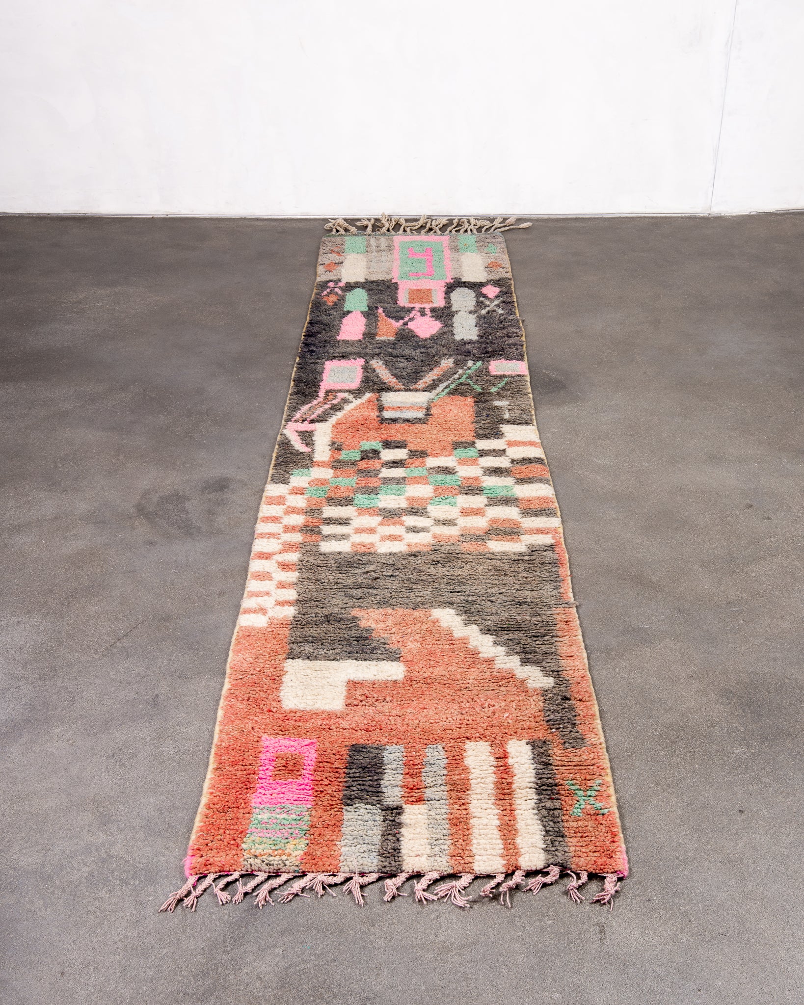 Modern designer handcrafted Berber rug from morocco Boujed with beautiful colors and patterns